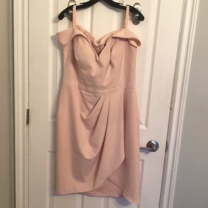 Pink off the shoulder dress ,